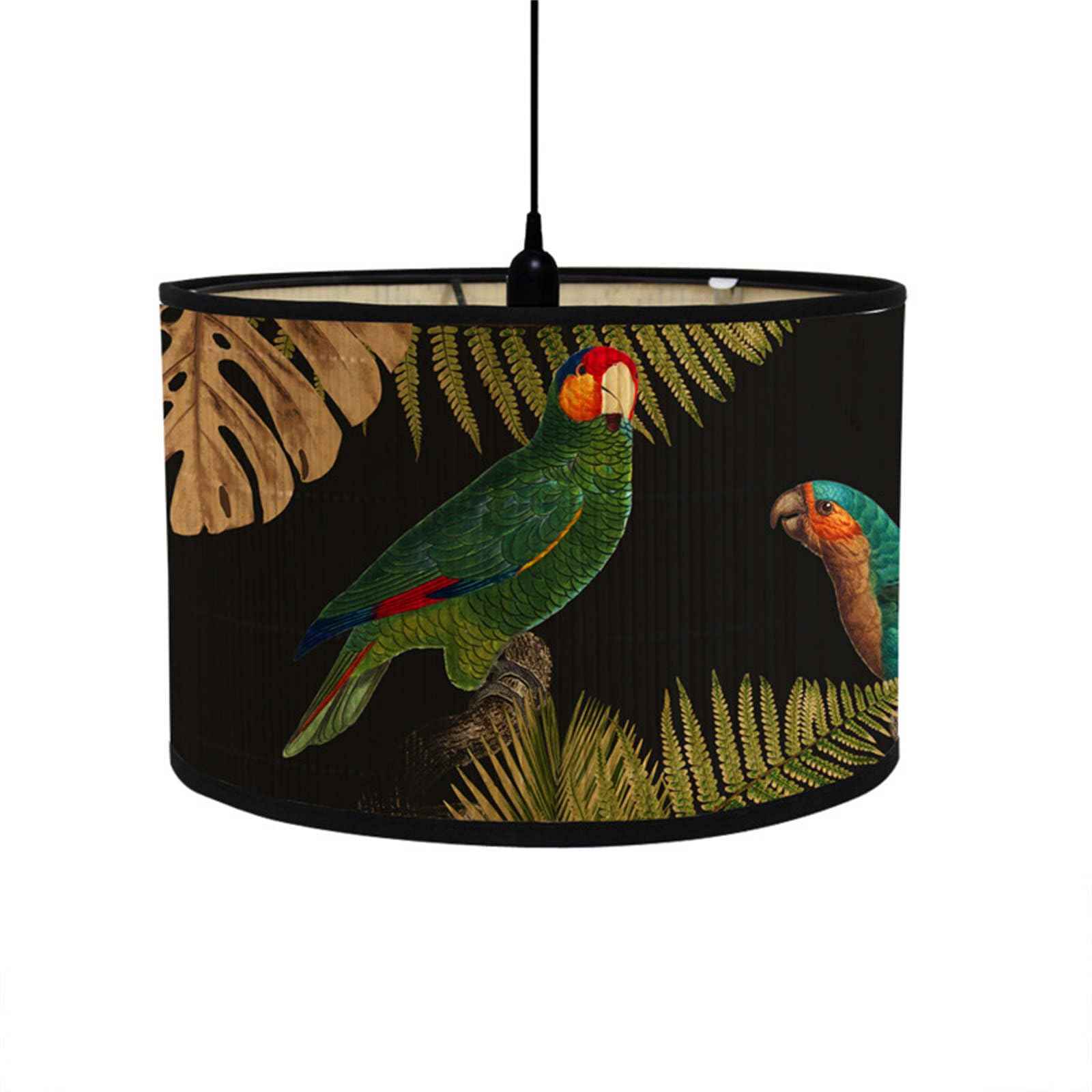 FANSU Round Drum Light Shade for Table Lamp, Modern Pattern Pendant Lampshades Easy Fit for Living Rooms, Bedroom, Hallways, Reading Room (20x30cm,Sunflower Leaf)