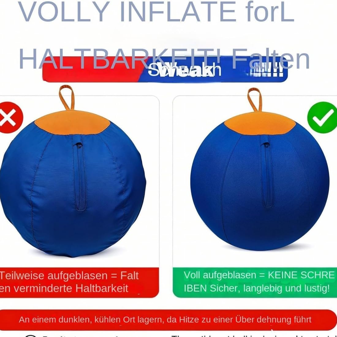 Treibball für Hunde - 45/55/65cm Herding Ball Hund, Extrem robuster & bissfester Treibball für Hütehunde, Interaktives Trainingswerkzeug und Spielzeugball zur Förderung von Bewegung (Blau,65cm)
