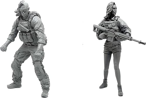1/35 Kit de modelismo en resina de soldado comando americano (2 personas) piezas de modelismo en resina sin montar ni pintar (uQ9Y-37)