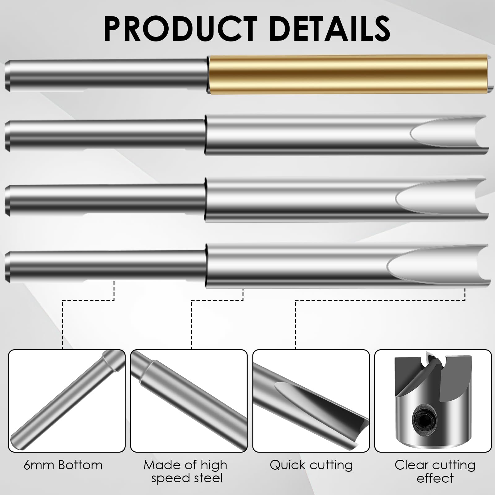 7Pcs Pen Mill Set High Speed Steel Pen Barrel Trimmer Kit Rustproof Pen Barrel Trimming Good Cutting Pen Mill Trimmer Set Efficient Cutter Shafts Mill Trimmer Set for Woodorking