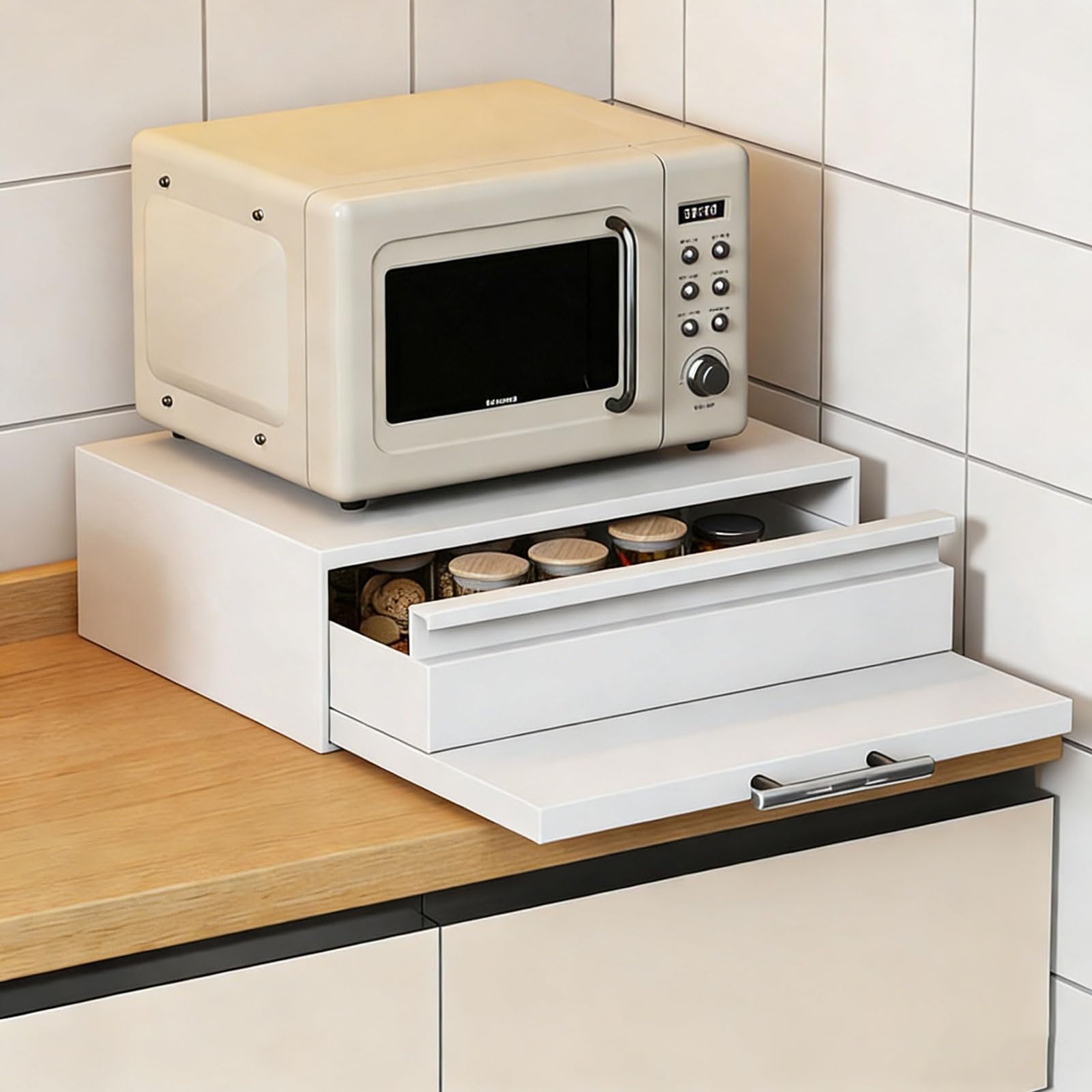 GAOXIAO Organizador Capsulas Cafetera, Organizador de Encimera de Cajón de Cápsulas, Soporte para Cápsulas de Café, Almacenamiento Dispensador de Soporte para Máquina White 46.5x36x14cm