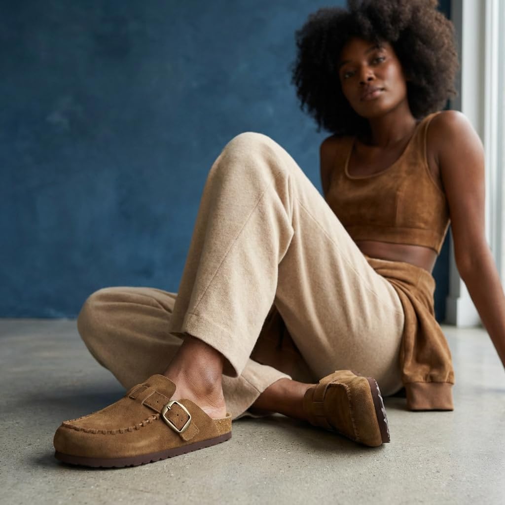 CUSHIONAIRE Canoe Genuine Suede Clogs for Women Footwear with Moc Toe Design – Casual Slip On Womens Shoes - Image 3