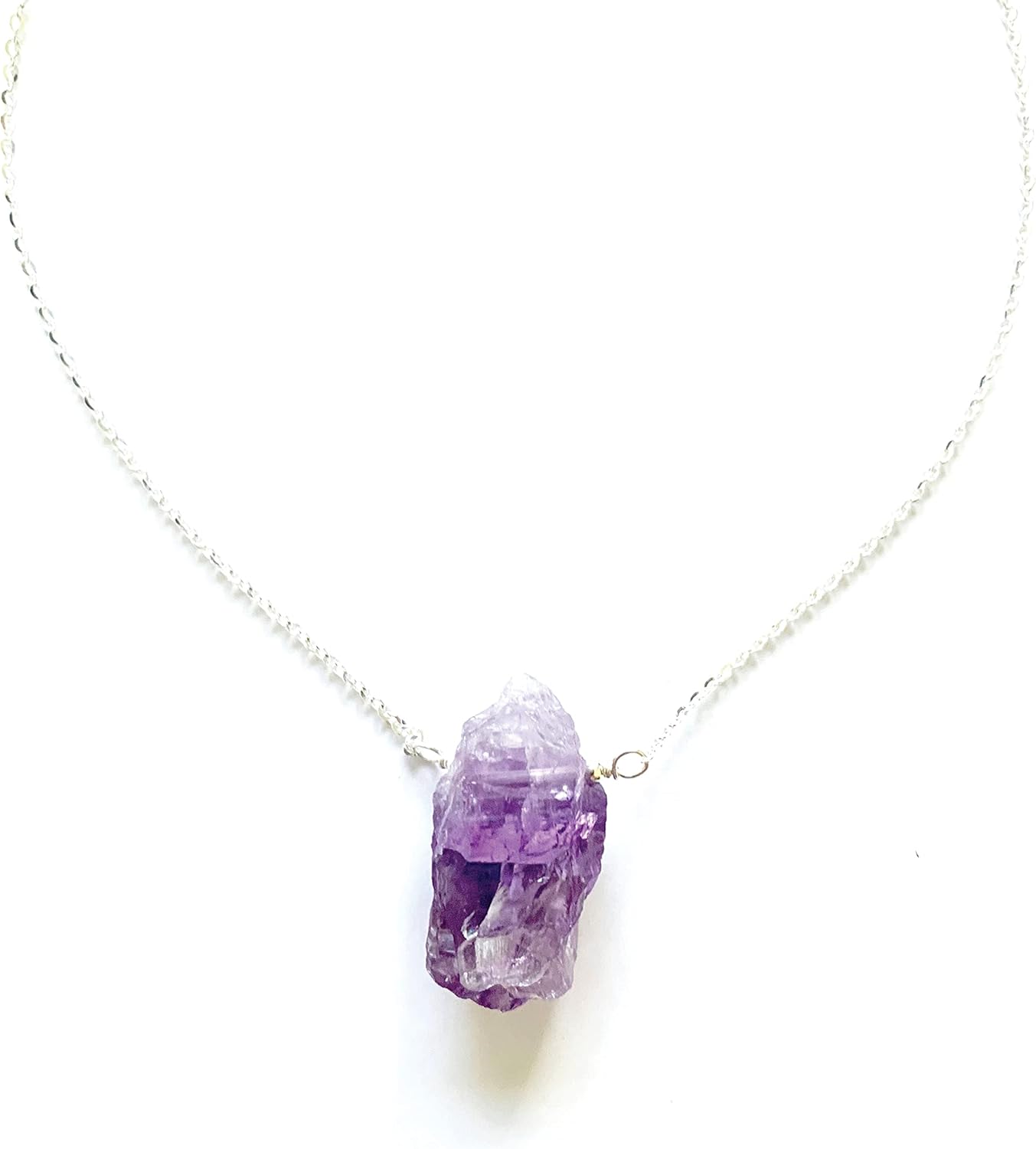 Raw Gemstone Necklaces – Kyanite Amethyst Tourmaline Citrine Aquamarine Moonstone Labradorite Quartz – Natural Crystal Pendant Handmade Sterling Silver 18K Gold Jewelry Gift Designs 18 Inch