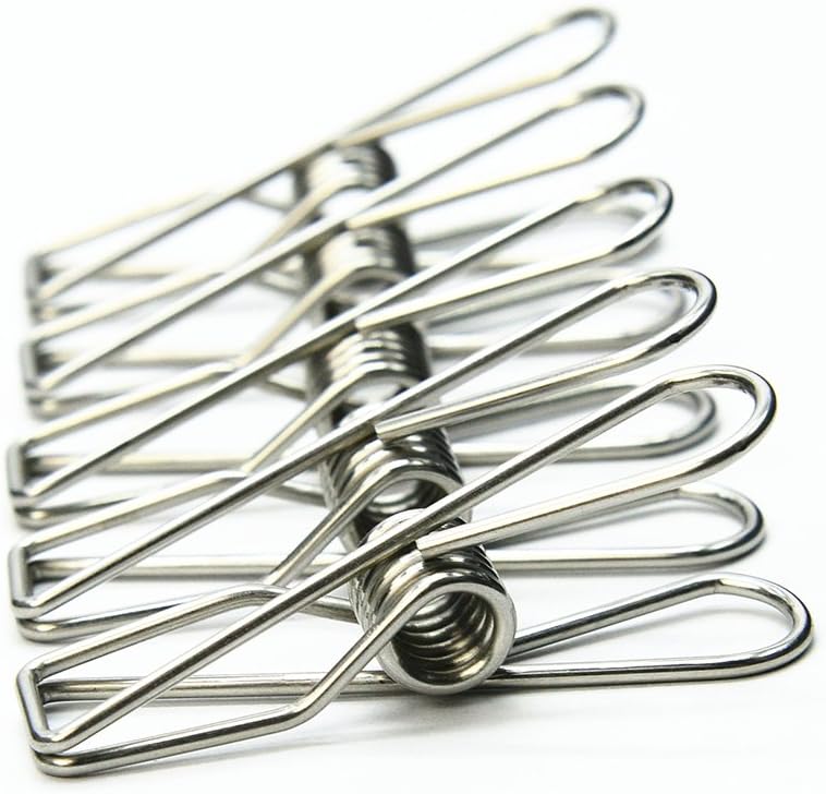 Metal Clothes Clip Household Cool Clothes Socks Quilt Clothes Clip Skeleton Clip (Small, 18 PCS, Silver)