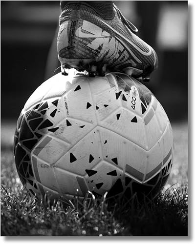 Summit Designs Impresiones artísticas de fútbol para pared, individuales (11 x 14), pósteres de fútbol sin marco, decoración de habitación para