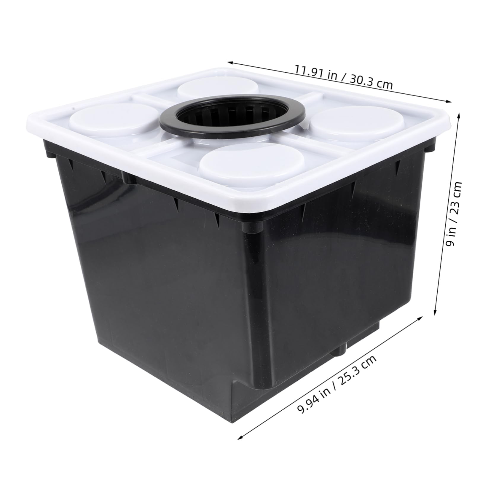 ifundom Secchio Idroponico in Plastica Nero, Metodo per Coltivazione Senza Suolo per Fiori e Piante Verdi, Stabile e Facile da Montare, per Balcone e Serra