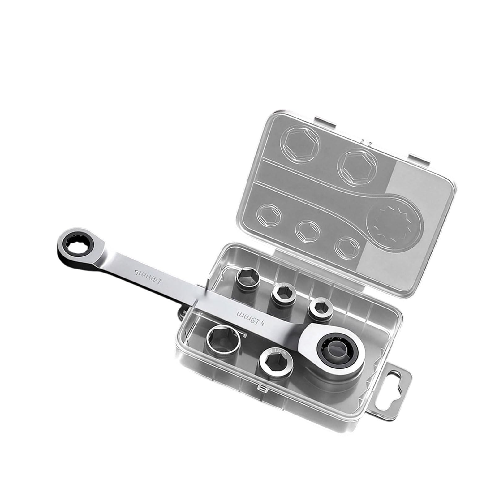 Ljhnba Fixed Head Ratchets Wrenches Bidirectional Control Ratcheting Wrenches 8 To 19Mm Double Head Rusts Resistant Double End Ratchets Wrench