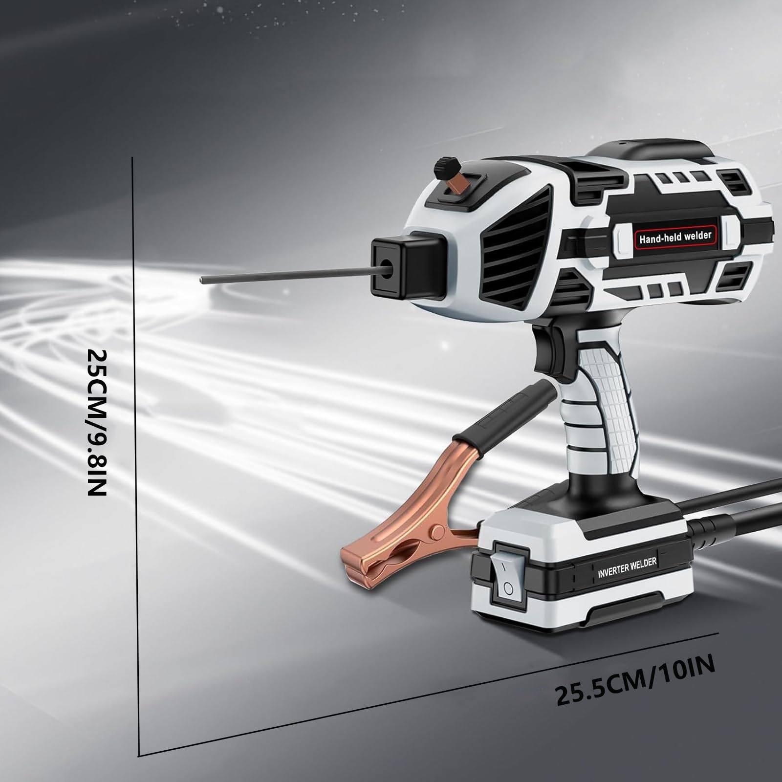 Przenośna ręczna spawarka elektryczna, spawarka ARC z falownikiem IGBT, odpowiednia do prętów 3/81.3 cm-1/20.3 cm, kompletny zestaw spawalniczy z przybornikiem