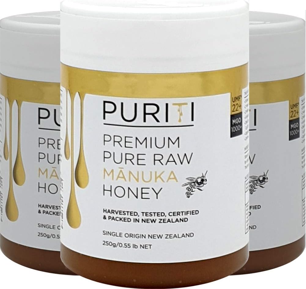 New Zealand Pure Raw Manuka-Honey UMF22+ (MGO1000+) 250g (3 Bottle)