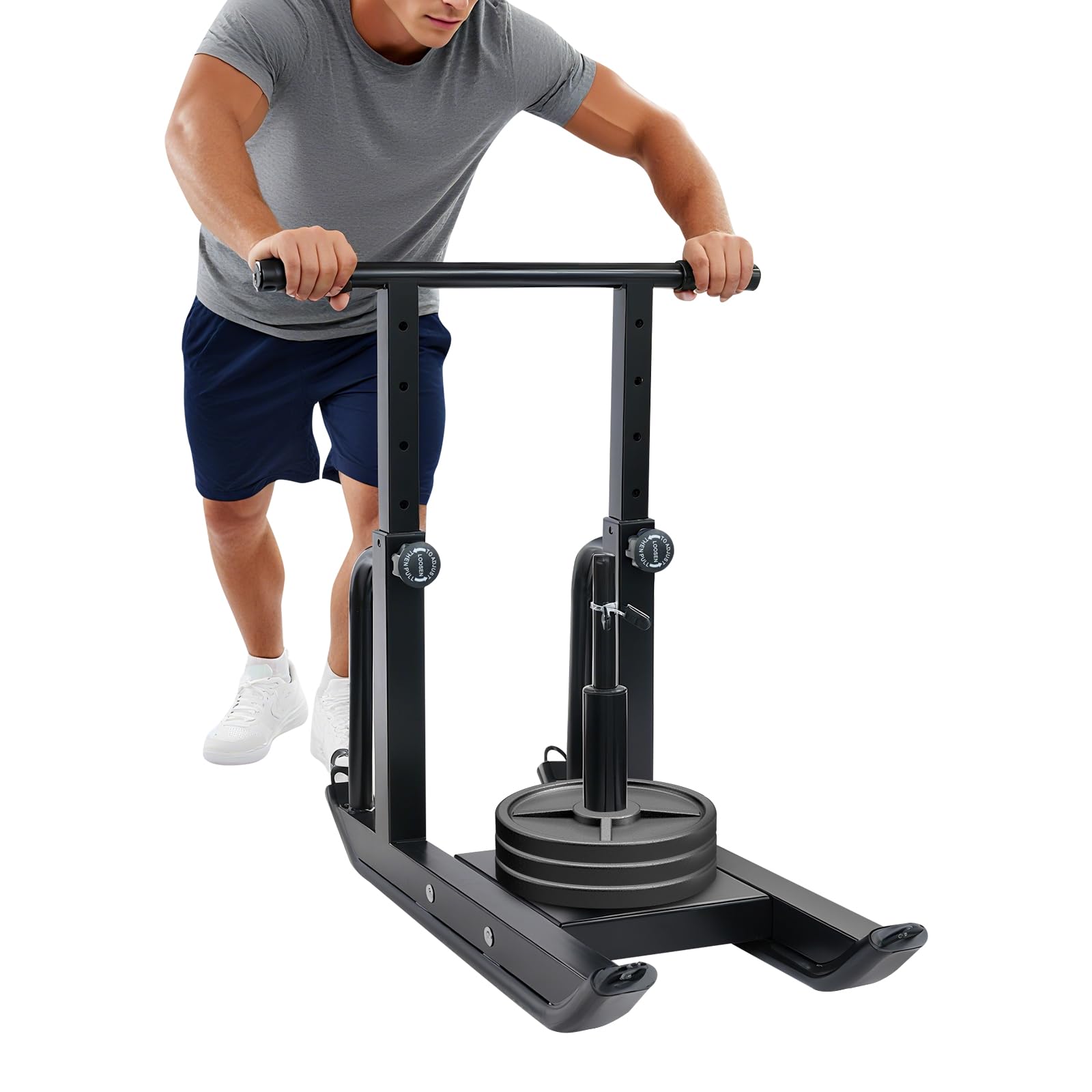 Slittino da fitness regolabile, 200 kg, con tracolla, per allenamento della forza, attrezzatura da palestra a casa, per bodybuilding e riabilitazione