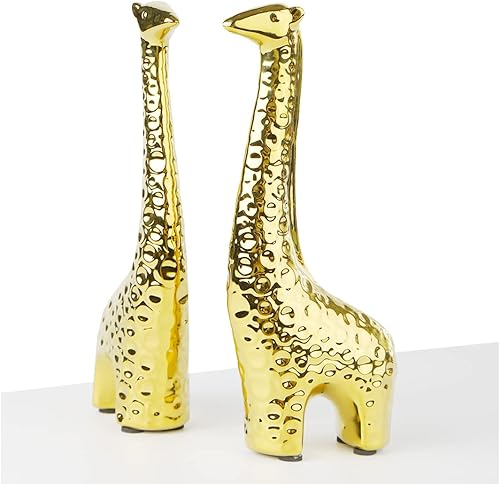 Miniatura 1 de Estatuas de oro decoración del hogar jirafa de cerámica para estantes adornos de escritorio decoración de boda
