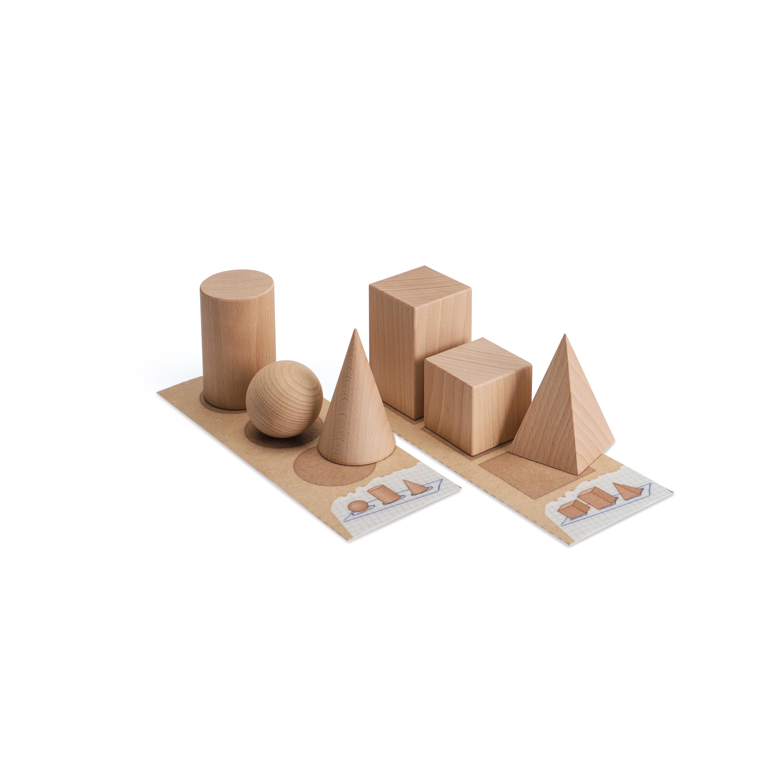 Erzi 42043 Lernspiel Geometrische Körper aus Holz, für Kinder