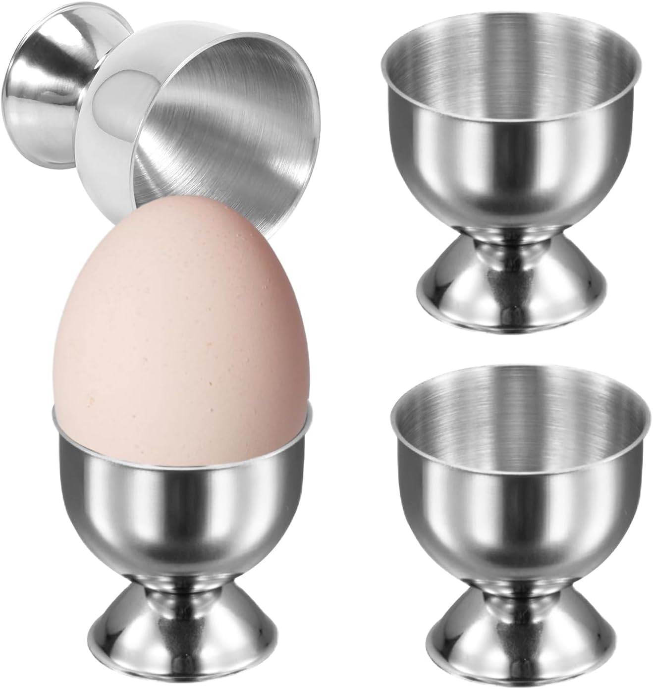 Quavendrix 4 Pcs Egg Cups 4, Ceramic Egg Holder Set for Soft-Boiled Breakfast, Dishwasher Safe for Table Dining, Place Setting Use