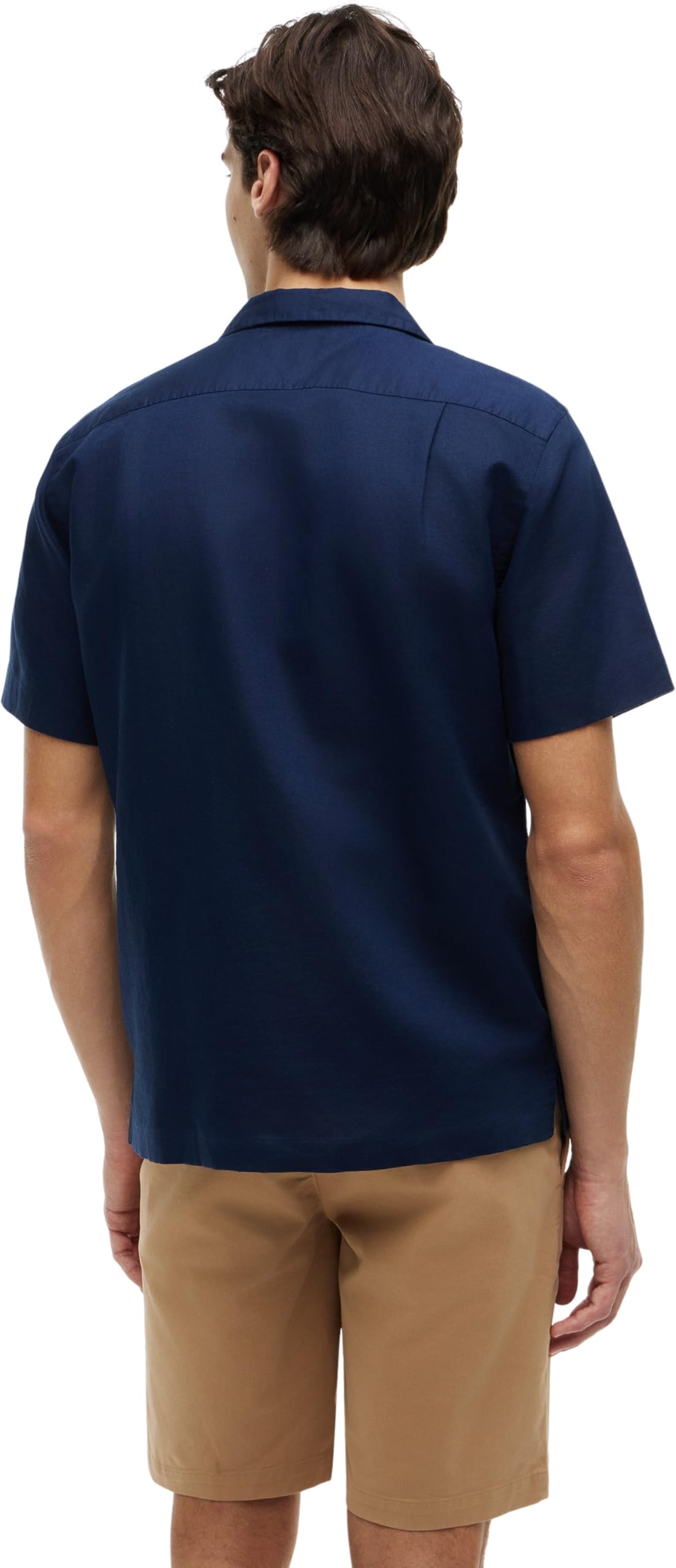 Tommy Hilfiger Linen Blend Solid SS RF Sht Mw0mw44266 Camisa S/S Hombre (Pack de 1)