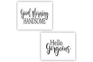 Hello Gorgeous Good Morning Handsome Rustic Wooden Signs