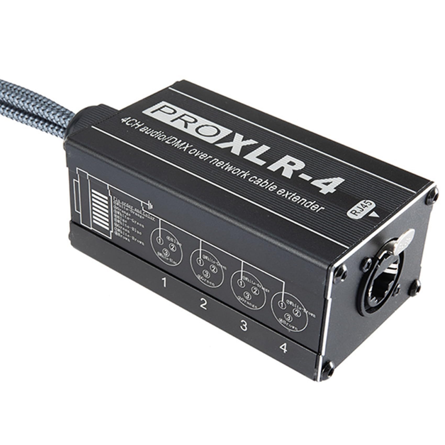 3 Paio XLR/Femmina 4 Canali Snake 3 Pin XLR/Un Ethercon RJ45 Cat5/Cat6 Extender Ethernet per Palco dal, Nero