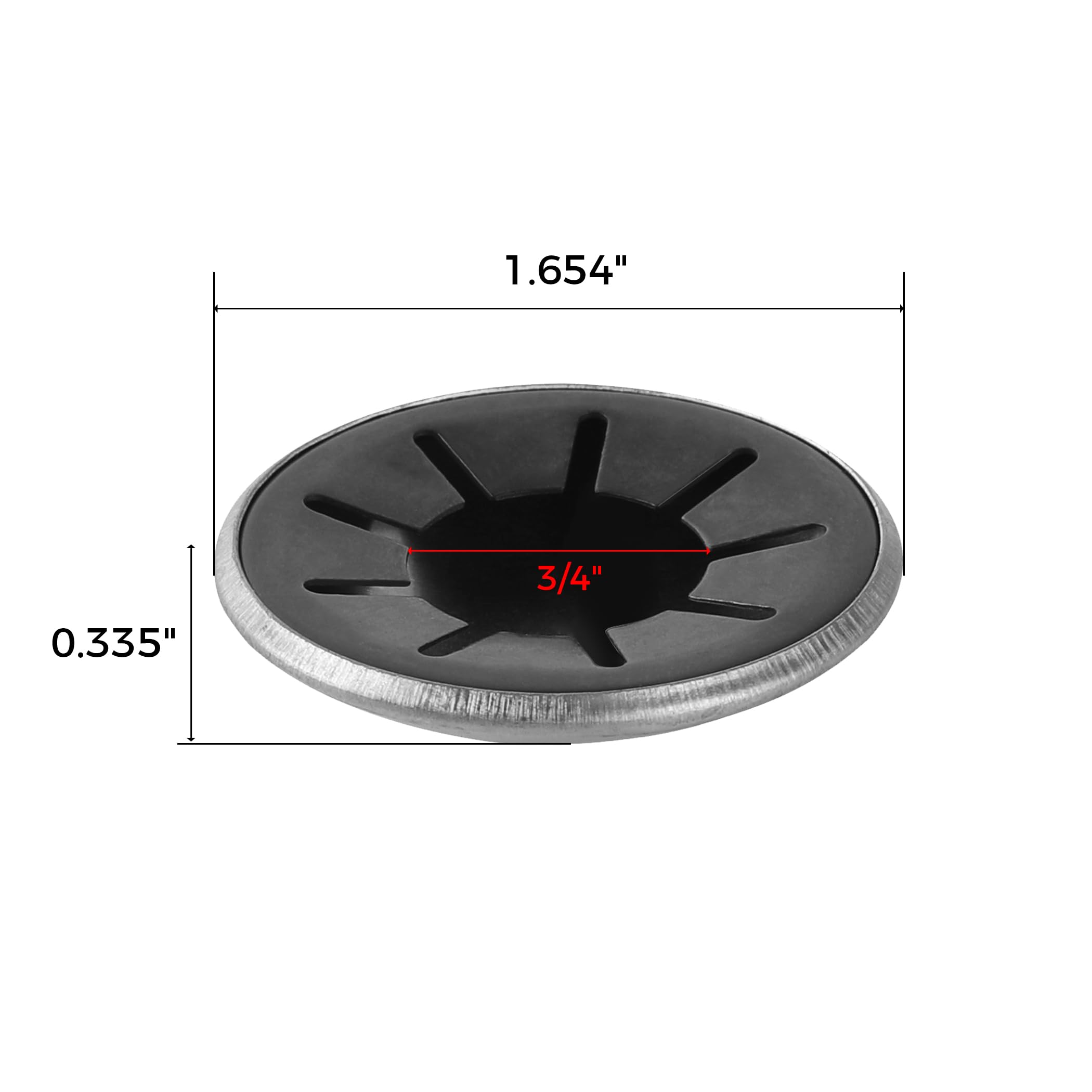 Calvana (4Pack) Spring Steel Push On Pushnut Caps