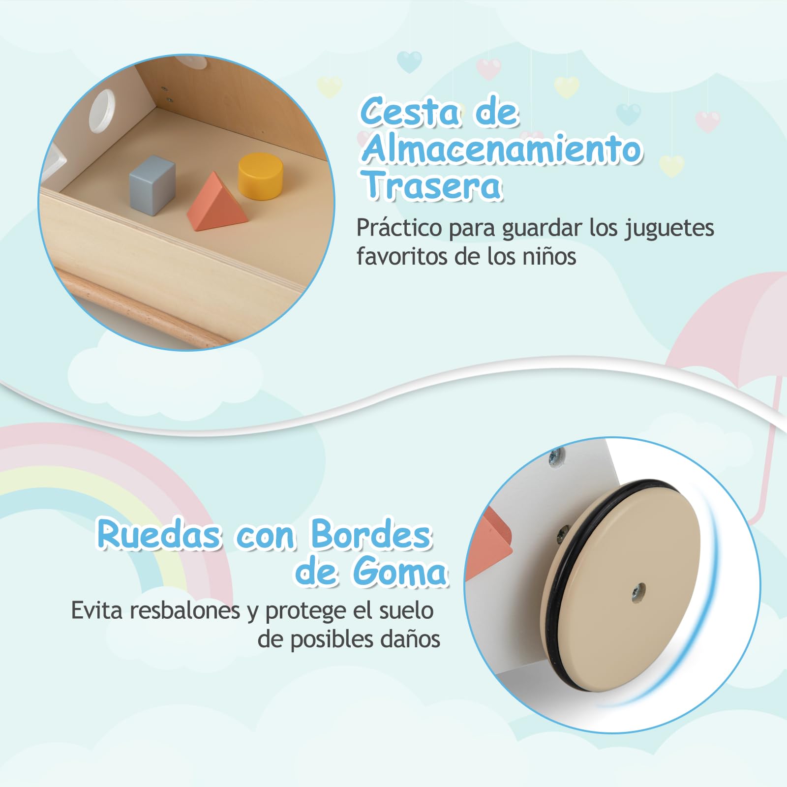 GOPLUS Andador de Madera para Bebés con Centro de Actividades