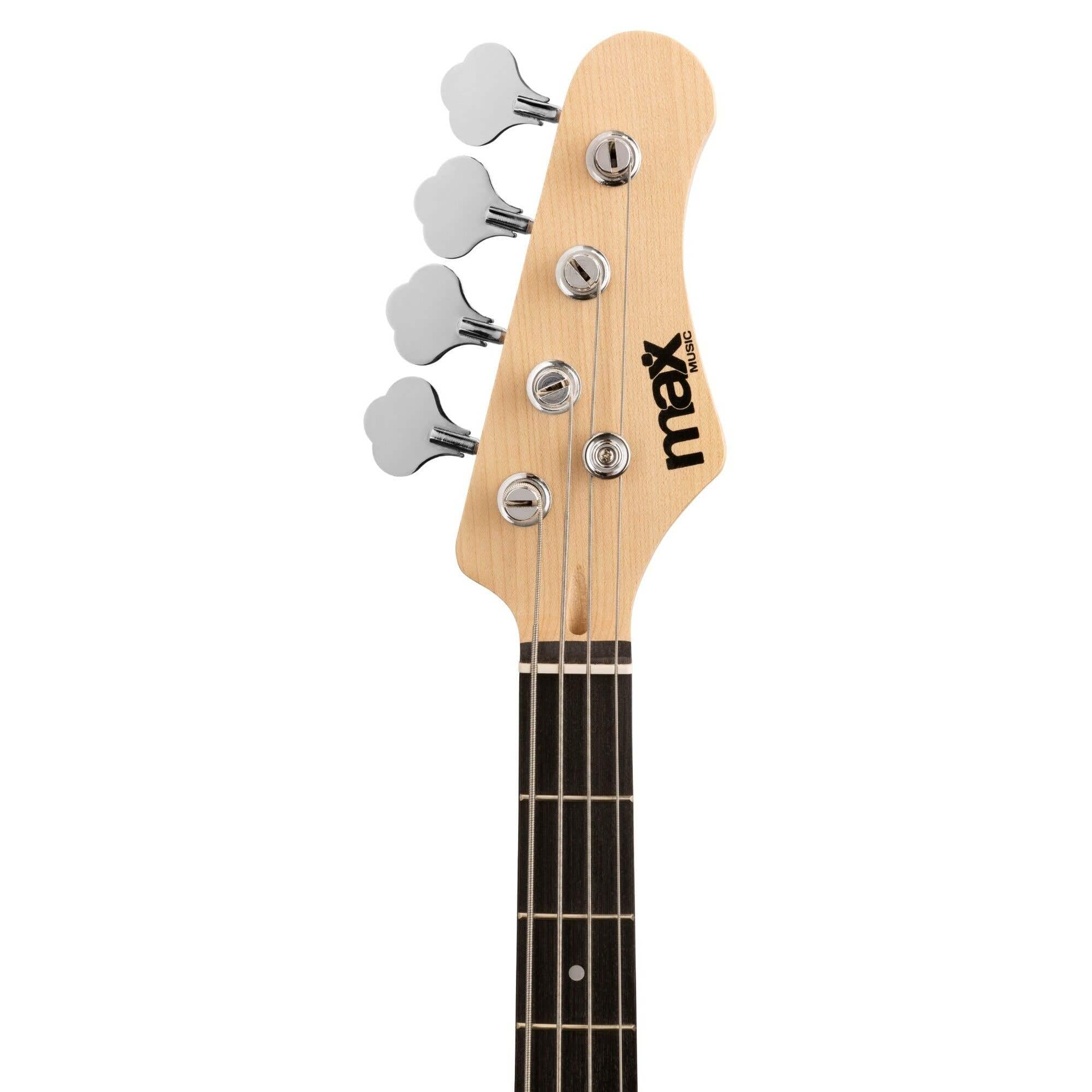 Max Gigkit Basse Electrique, Kit Complet Ampli 40 Watts, Housse, Stand, Cordes de Rechange, Accordeur, Sangle, Câble Jack et Médiators, Idéal pour Musicien Débutant ou intermédiaire - Rouge
