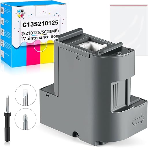 Poschink C13S210125 Maintenance Box Waste Ink Tank Replacement Compatible for EPSON Surecolor SC-F170 F100 F150 Printers (S210125/SC23MB)