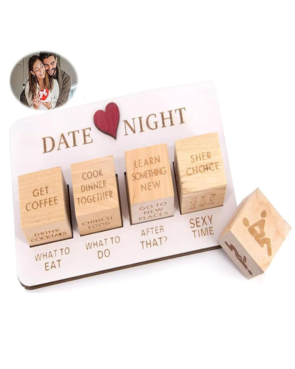 4 PCS Dadi per Appuntamenti notturni per Coppie, Dadi per Appuntamenti notturni di San Valentino, Idee Divertenti per Appuntamenti notturni, Set di Giochi per Coppie, Divertente Regalo di San