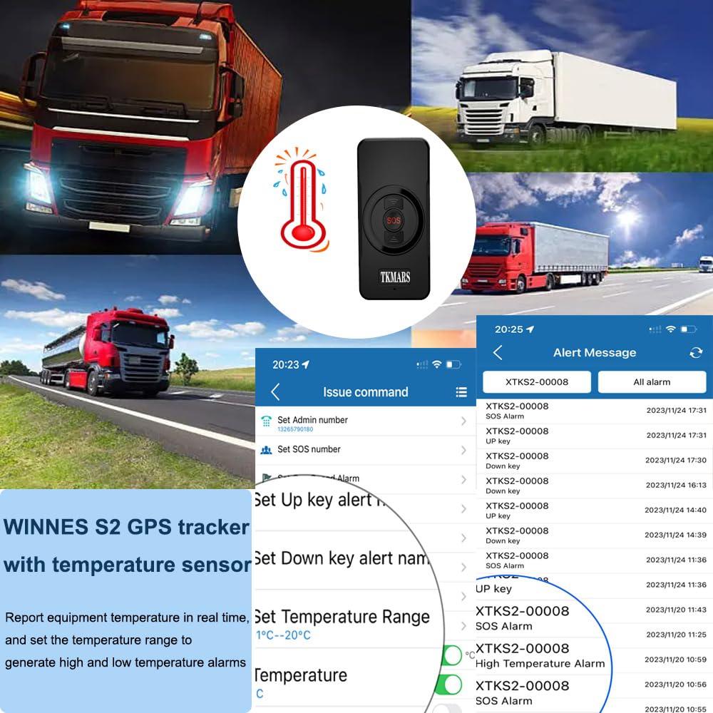 TKMARS Localizzatore GPS per Auto GPS Tracker con APP Conversazione Bidirezionale Tempo di standby 5000 mah con SOS per Aiuto Impermeabile Geofencing Smart Alarm Sensore di Temperatura