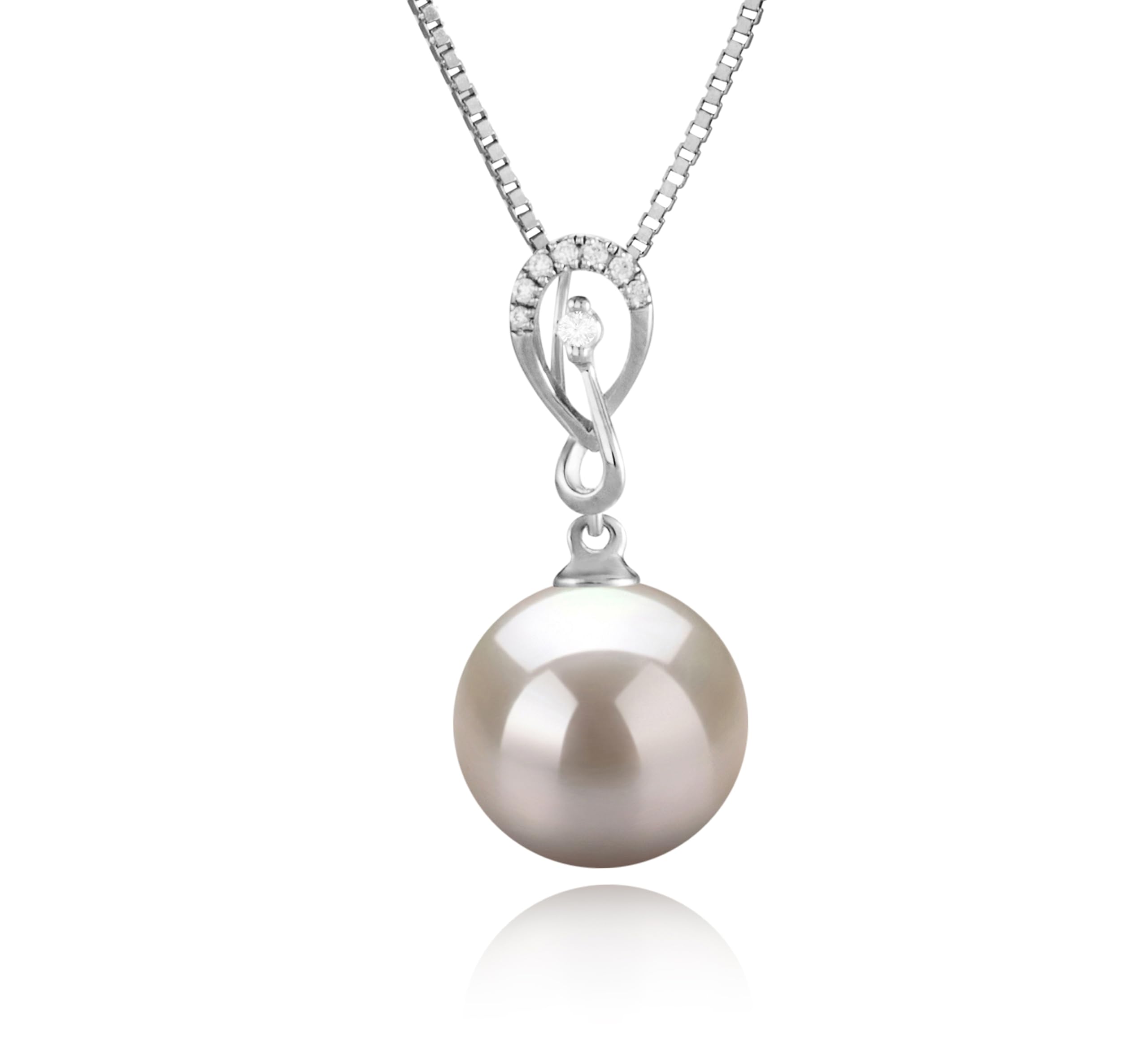 Lena White 10-11mm AAAA Quality Freshwater 925 Sterling Silver Cultured Pearl Pendant For Women