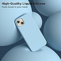 Vista 4 de Compatible con iPhone 15, funda de silicona líquida, funda protectora de cuerpo completo a prueba de golpes [forro de microfibra suave], funda Azul
