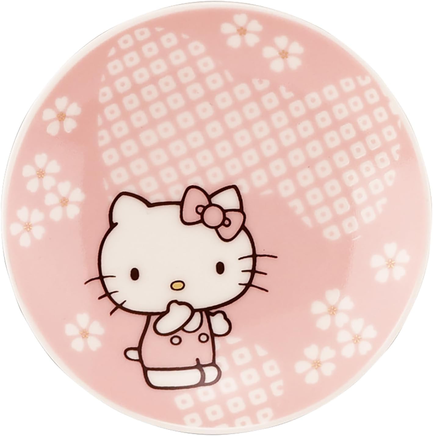 Sanrio Characters HK182-333 Hello Kitty Bean Plate Small Plate, Diameter Approx. 3.5 x 0.8 inches (9 x 2 cm), Japanese Tableware, Cherry Blossoms, Goods, Kitty, Miscellaneous Goods, Tableware, Made in