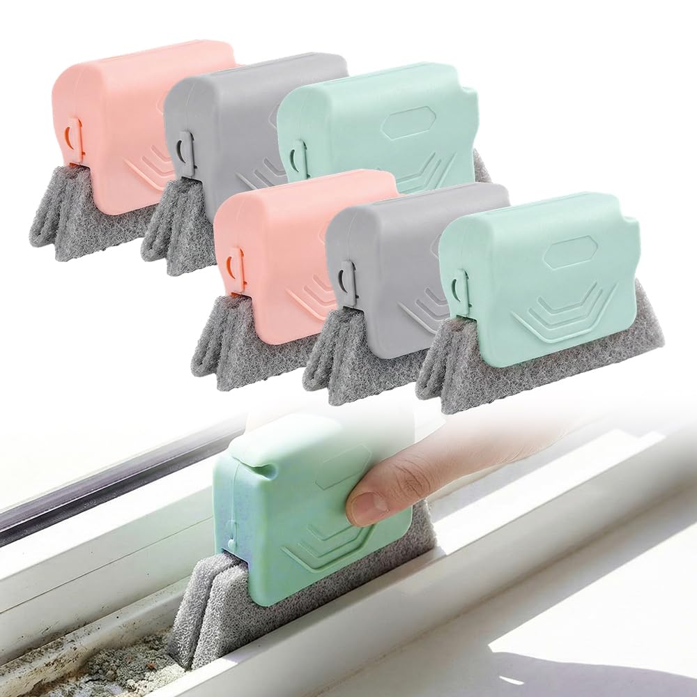 Magic Window Track Cleaner, Window Groove Cleaning Brush Tools Set, Cleaner Brushes for Window lides Gaps Tile Lines Shutter Slats Car Vents & Narrow