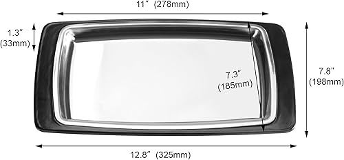 Miniatura 3 de New Star Foodservice 26672 - Plato rectangular de acero inoxidable con soporte aislante, 11 x 7.25 pulgadas, color negro