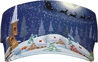 XIXIAN Christmas Printed Adult Sunscreen Visor Cap Lightweight and Breathable Adult Sun Visor Empty top hat Versatile Outdoor hat Black