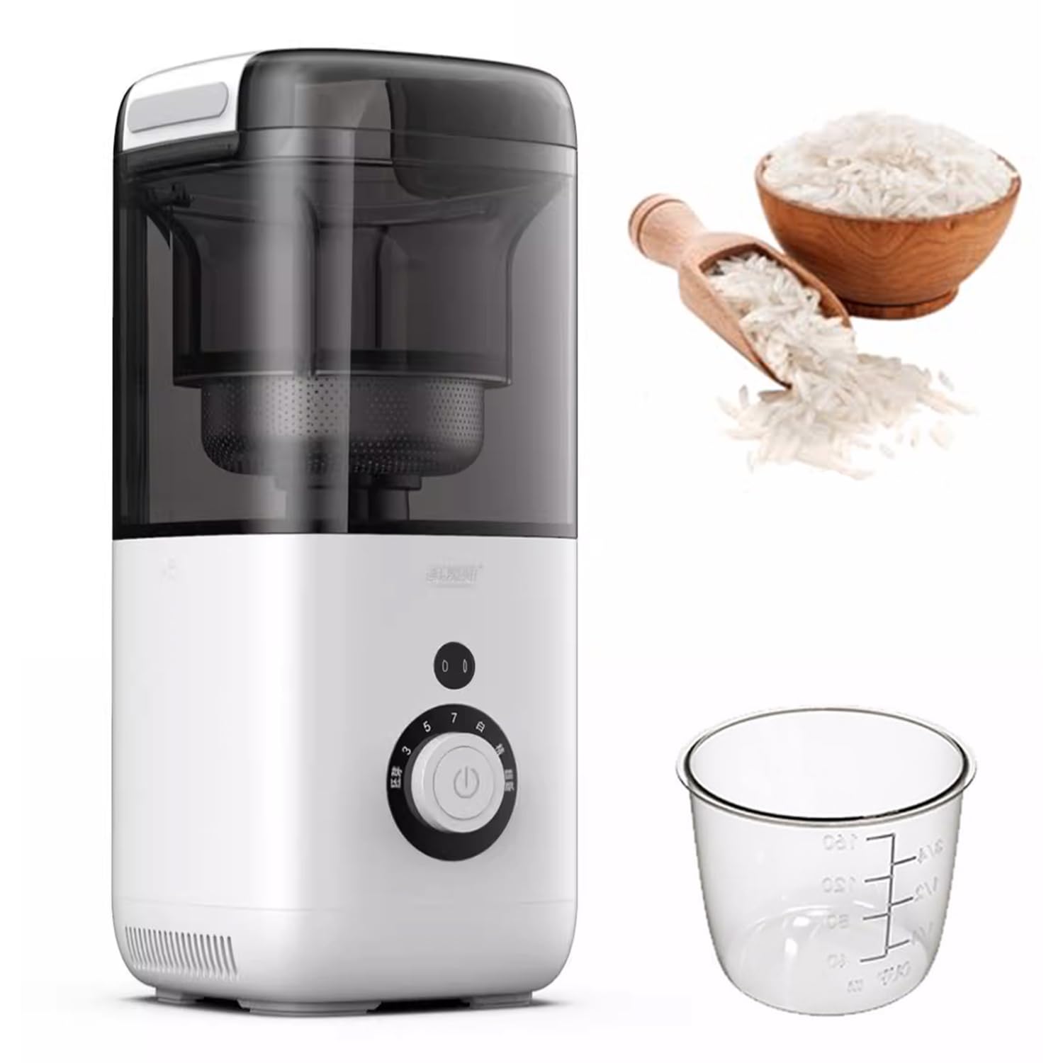 Macchina elettrica per riso, separatore da 300 W con 7 marce per fresatura di precisione, capacità 480 ml, produce riso in 3 minuti, ideale per uso domestico