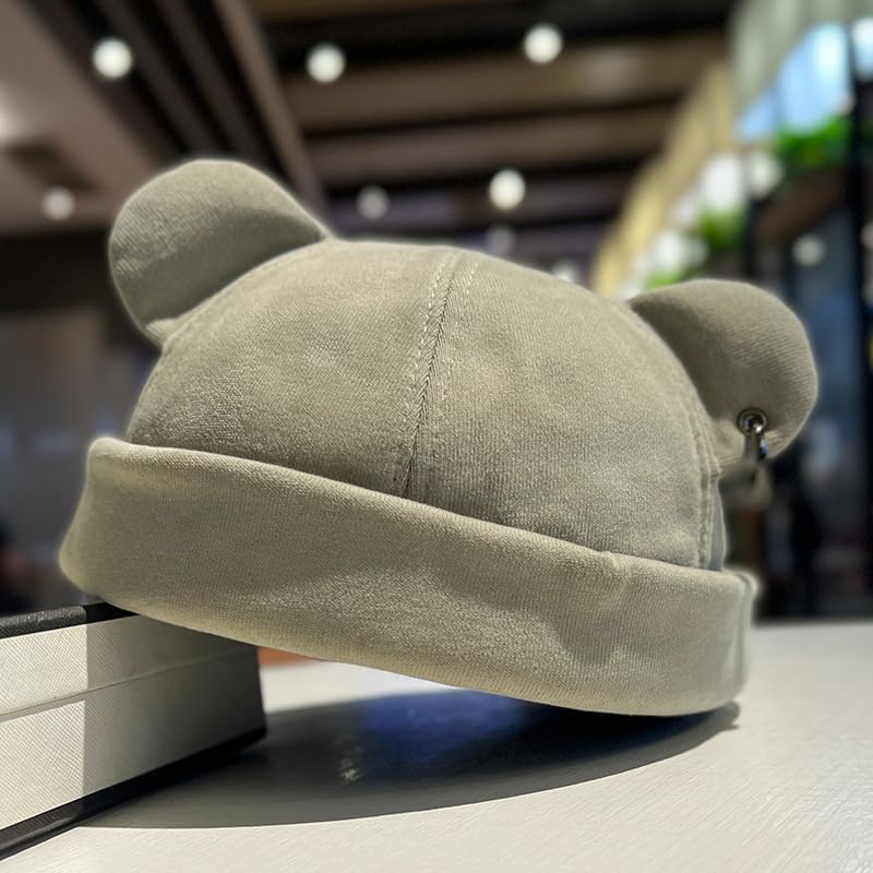 Image of Winter Beanie Hats For Women Men Warm Thickened Cap Unisex Street Fashion Bear Ear Hip Hop Street Fashion