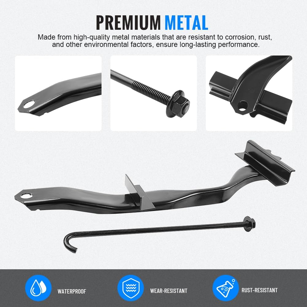 Three T FSFY 74404-35140 Battery Bracket Clam Hold Down Kit Black Metal For Toyota Tacoma 1995-2004 4Runner 96-02 Car