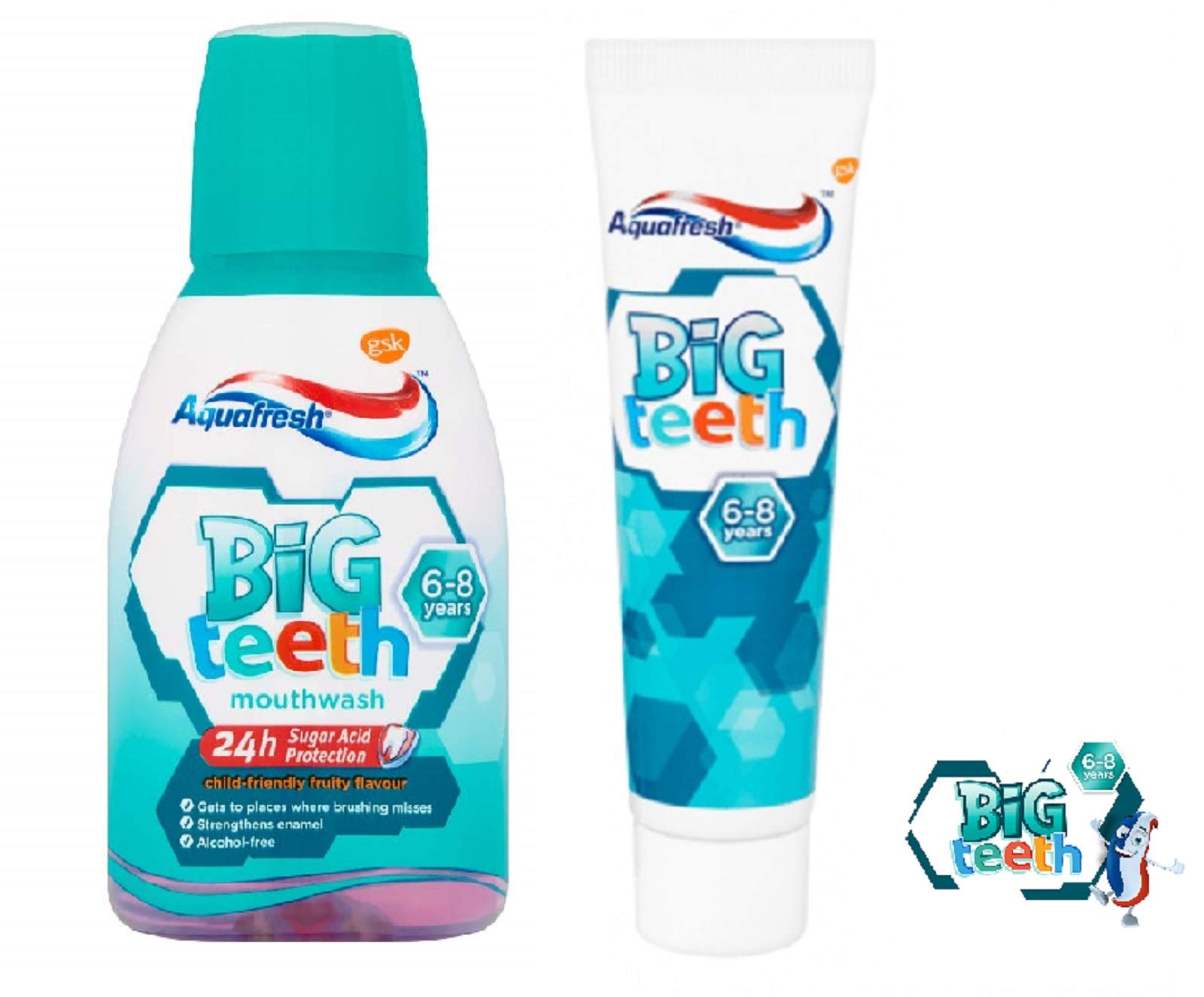 Buy Aquafresh Big Teeth Kids Flouride Toothpaste and Mouthwash Bundle 6
