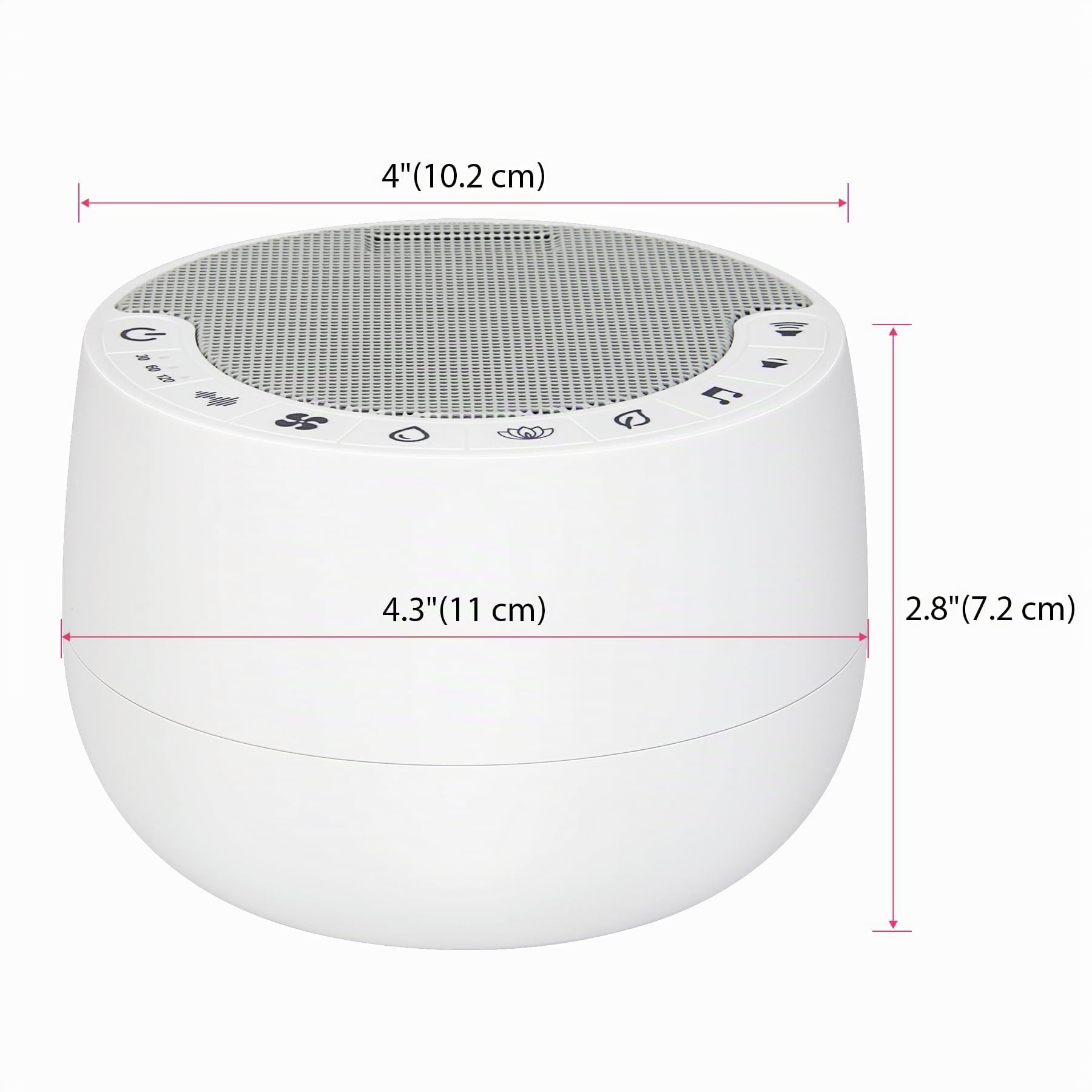 BIGMONAT White Noise Machine Avec Télécommande,Avec 70 Sons Apaisants Naturels et Adaptateur Secteur Alimentation (Inclus),Avec mMémoire et Fonction de Chronométrage,Pour Adultes et Bébés - Blanc