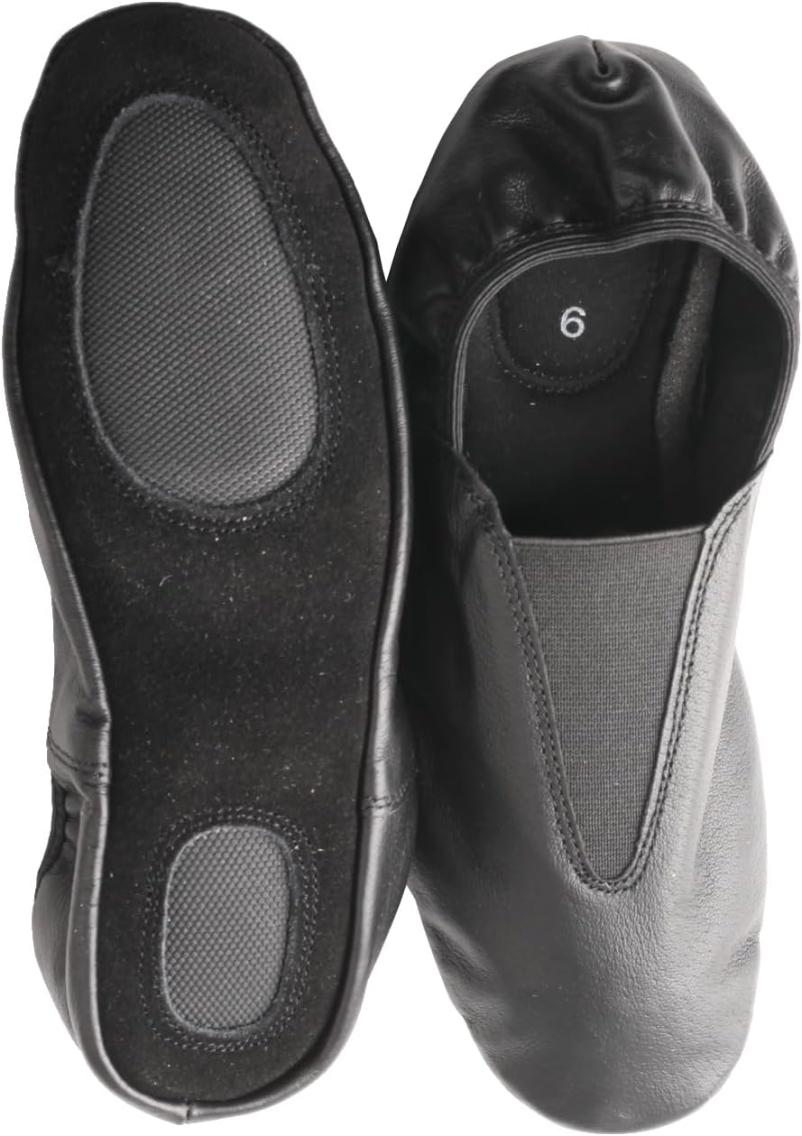 Ballet Shoes for Women, Slip-On Sole Jazz Shoes for Women,Black Elastic Arch Dance Slippers