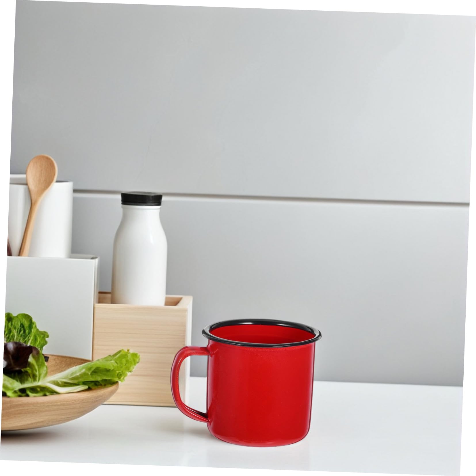 4 Stück Emaille Kaffeebecher im Retro Stil Robuster und Leicht zu Reinigender Trinkbecher für Picknick und Café Einfacher Stil aus Emaille