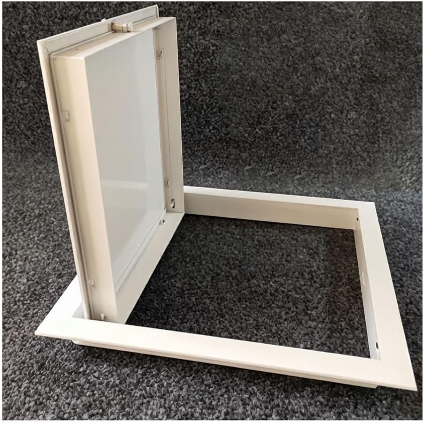 Access Panel for Drywall, White Metal Shower Service Hole Cover with Handle, Surface Mount Attic Garage Inspection Hatch, Laundry Chute/Outdoor Kitchen Access Door(10x21in/25x53cm)