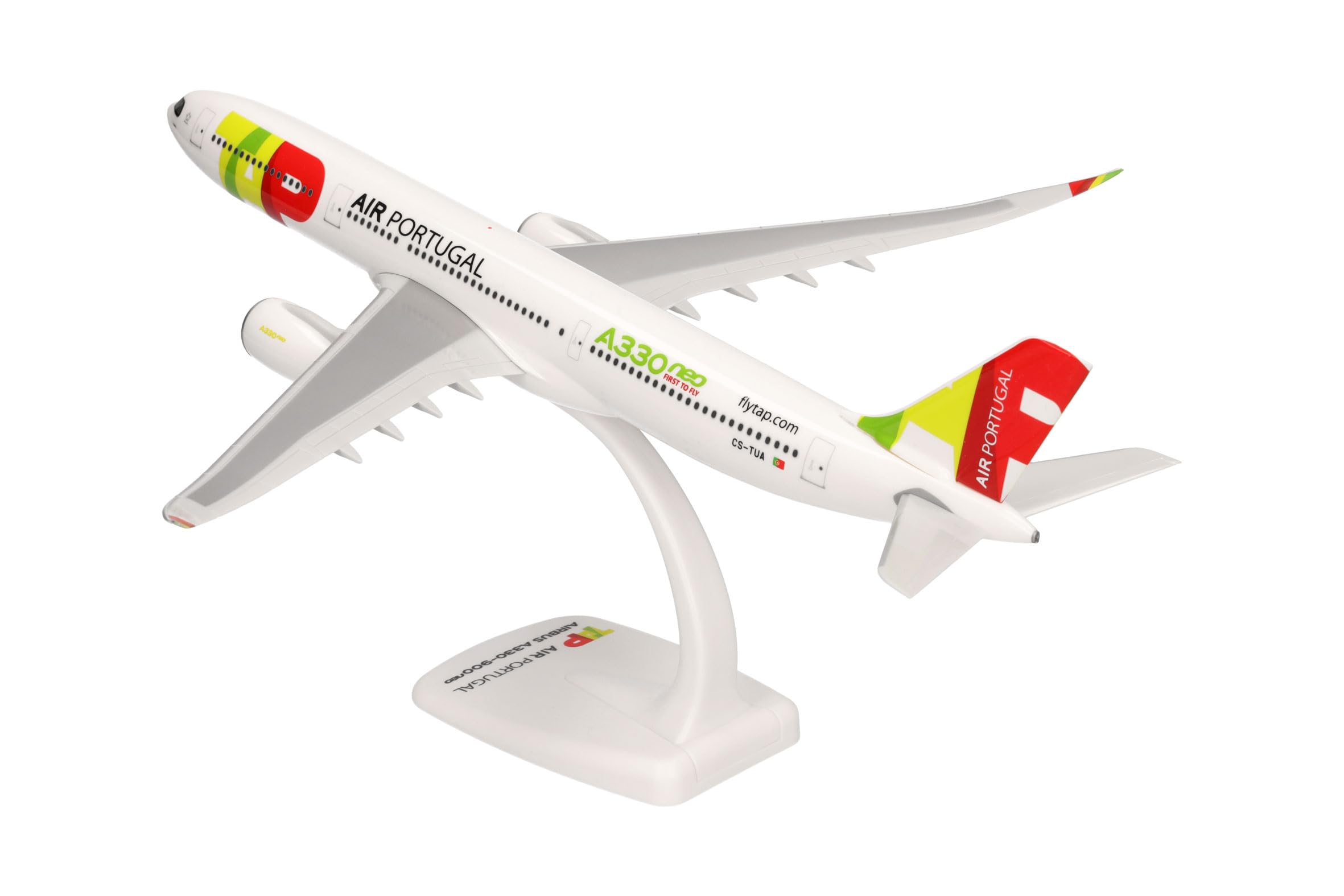 Herpa Snap-Fit aereo in miniatura TAP Air Portugal Airbus A330-900neo, miniatura in scala 1:200, pezzo da collezione, modello con base, plastica