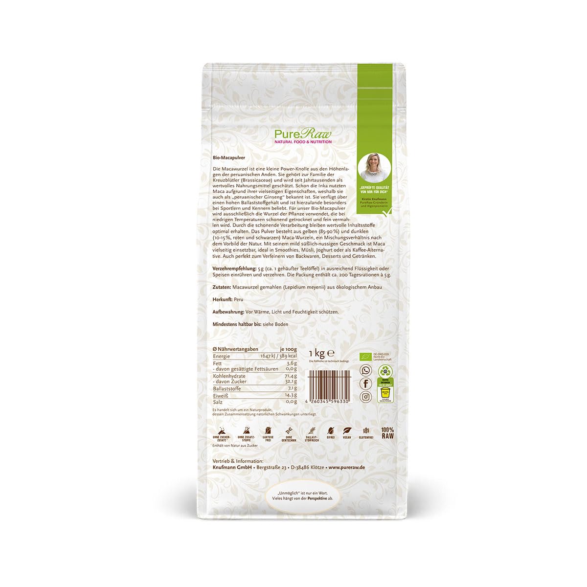 Maca en polvo Mezcla orgánica amarilla, negra, roja y morada (cruda vegana) Raíz de maca 100% pura sin aditivos Superalimento para batidos energéticos Mezcla orgánica en polvo de raíz de maca