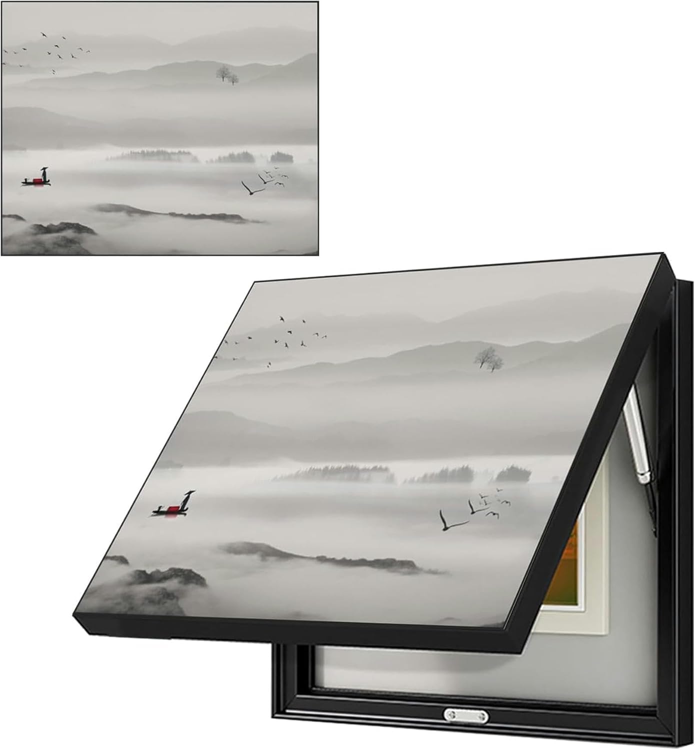 Copertura Decorativa Per Contatori Elettrici - Quadro Pittura Su Tela Con Cornice In Alluminio, Impermeabile, Facile Da Installare (Multiple Misure)