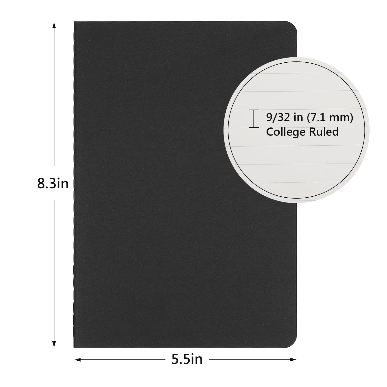 EUSOAR 24 quaderni a righe per college, formato A5, 14 x 21 cm, 60 pagine, copertina morbida, a righe nere, quaderni per scrivere, appunti, appunti, appunti, appunti, per lavoro, scuola, ufficio,