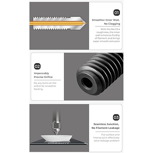 Miniatura 7 de Creality - Juego de 10 boquillas de latón M6 para K1, piezas de impresora 3D de alta velocidad y alto flujo de 0.016 in, kit de boquillas de latón