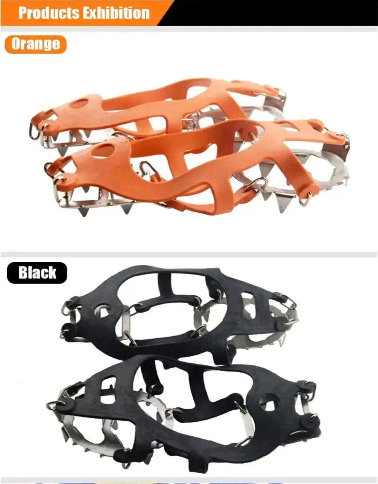 Grödel 18 Teeth Steel Ice Gripper Spike for Shoes Anti Slip Climbing Hiking Snow Spikes Crampons Cleats Grips Boots Cover Crampon für Winterwanderungen