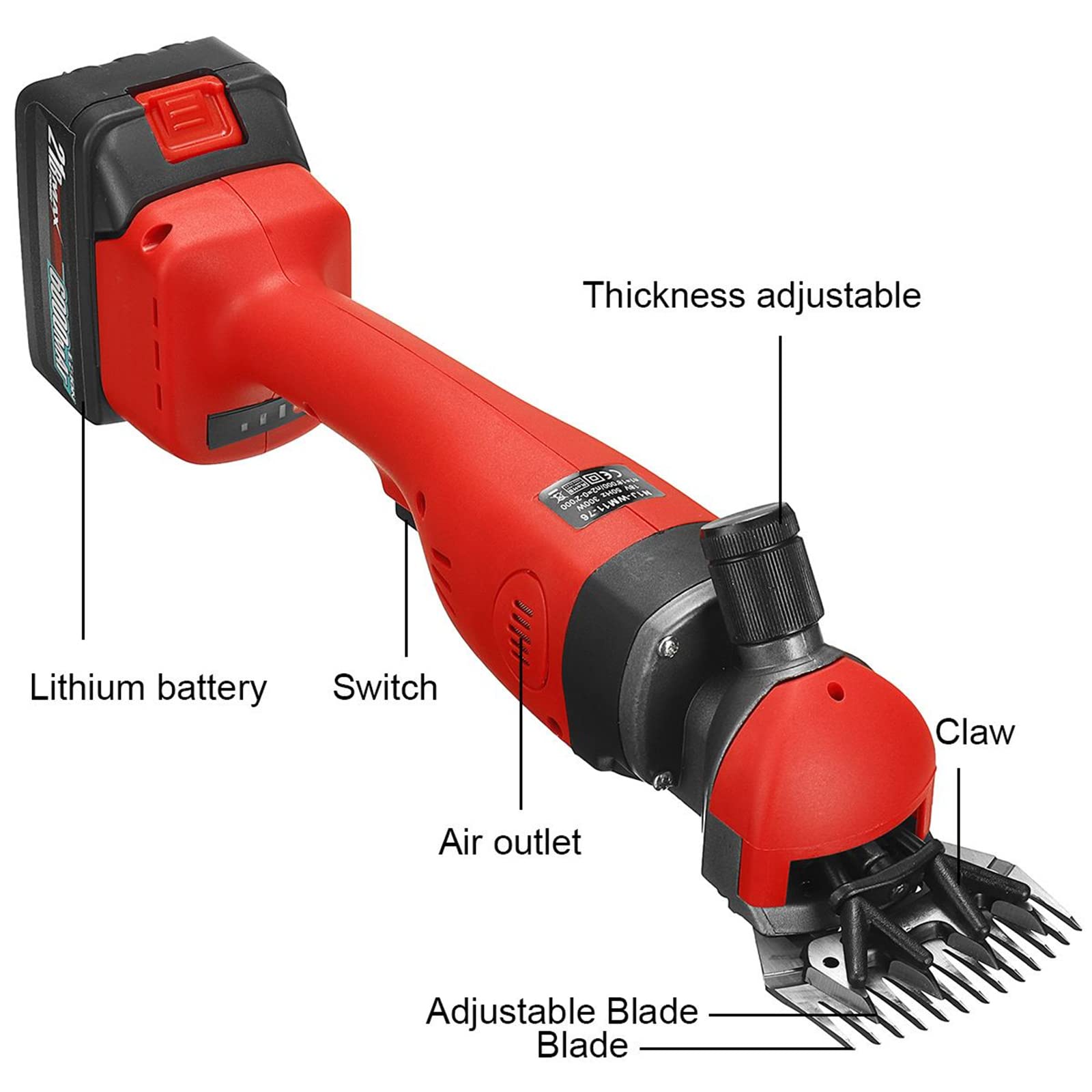 Cesoie Per Pecore Professionali Elettriche Senza Fili Da 300 W, Tosatrice Per Pecore Ricaricabile 21 V, Lana Da Barba Per Pecore, Alpaca, Capre