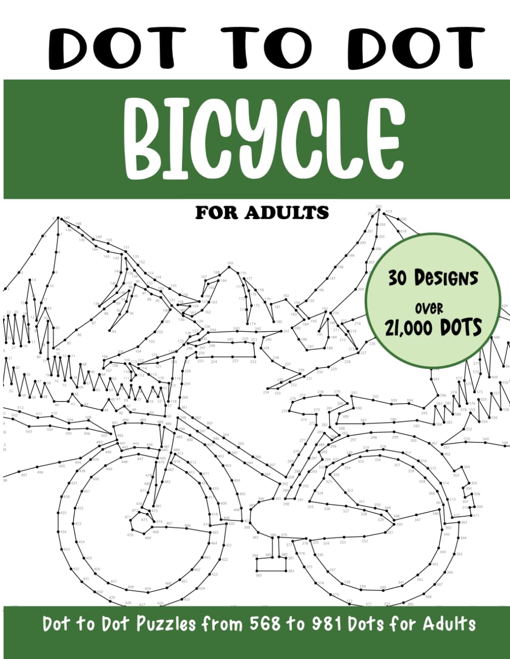 Dot to Dot Bicycle for Adults: Bicycle Connect the Dots Book for Adults (Over 21000 dots) (Dot to Dot Books for Adults)