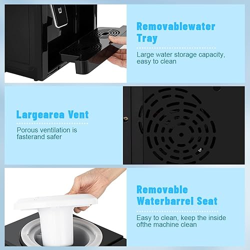 Miniatura 4 de Top Loading Dispensador de agua de 5 galones, dispensador de agua caliente y fría para encimera, dispensador eléctrico de agua caliente y fría para