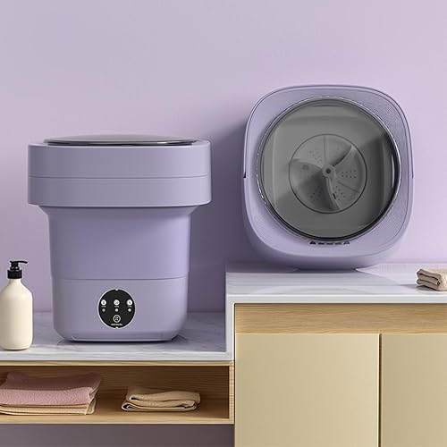 Mini lavadora portátil, lavadora turbo ultrasónica plegable de alta capacidad de 11L, lavadora de esterilización con luz azul para ropa de bebé,